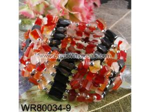 36inch Red Agate Magnetic Wrap Bracelet Necklace All in One Set